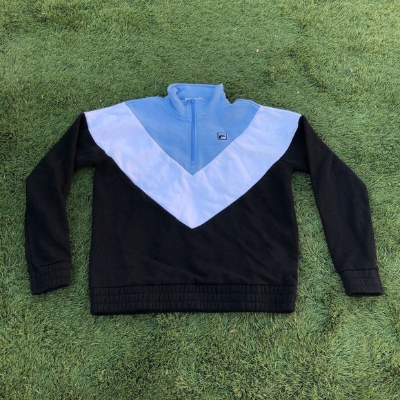 Fila Sweaters - Women's Fila Half Zip Pullover Sweater- Size Medium - Blue/White/Black Crew neck